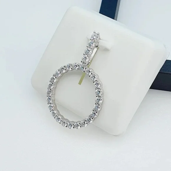925 Sterling Silver Cubic Zirconia Initial Pendant, UU1P6A6181